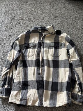 RedHead Black and Cream Plaid Button-Down Shirt